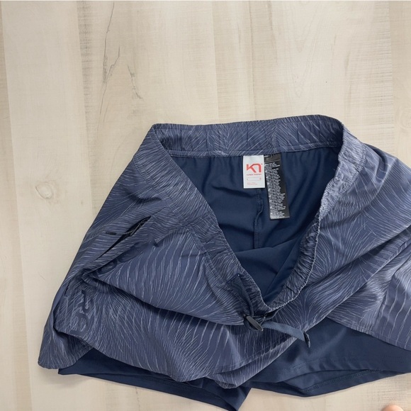 KARI TRAA skirt short shorts printed blue workout tennis golf pickleball hiking - Picture 4 of 6